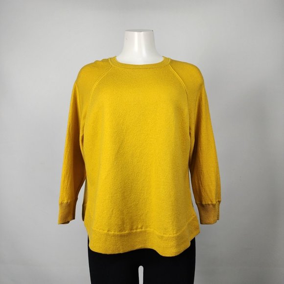 J. Crew Sweaters - J. Crew Yellow Merino Wool Knit Sweater Size XL